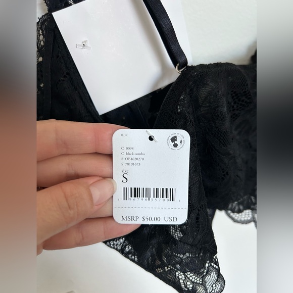 Free People 2 Pack Lace Longline Bralette in Black Combo Sz. S NWT Boho Festival - Picture 8 of 11